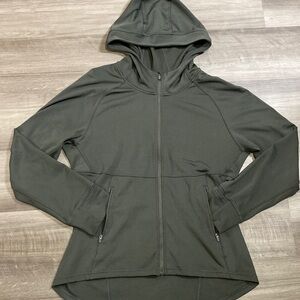 Savvi Olive Green Full zip Hoodie Jacket thumbholes Workout Athleisure sz 2X
